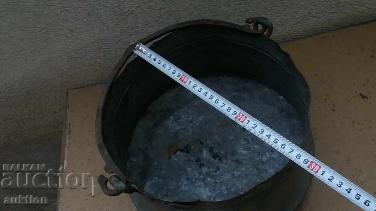 Εξαιρετικό σφυρήλατο αναγεννησιακό χάλκινο δοχείο, χαλκός - μεγάλο - 8 λίτρα - 5