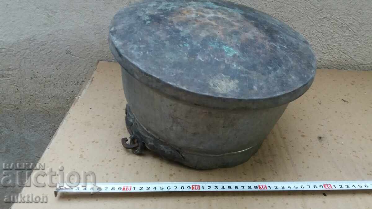 Εξαιρετικό σφυρήλατο αναγεννησιακό χάλκινο δοχείο, χαλκός - μεγάλο - 8 λίτρα - 7