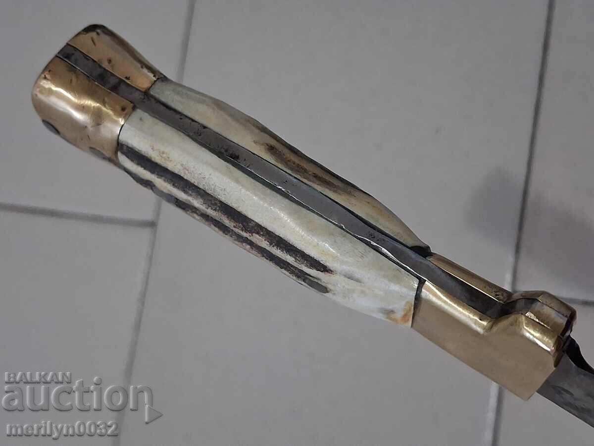 Ловен нож без кания с чирени от еленов рог - 5