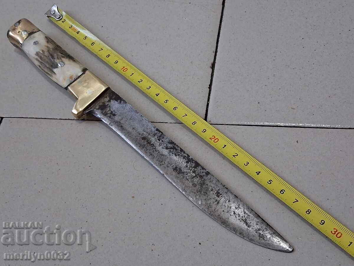 Ловен нож без кания с чирени от еленов рог - 6