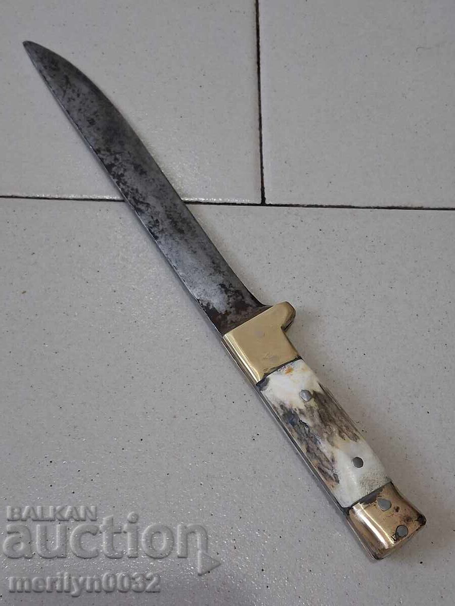 Ловен нож без кания с чирени от еленов рог - 7