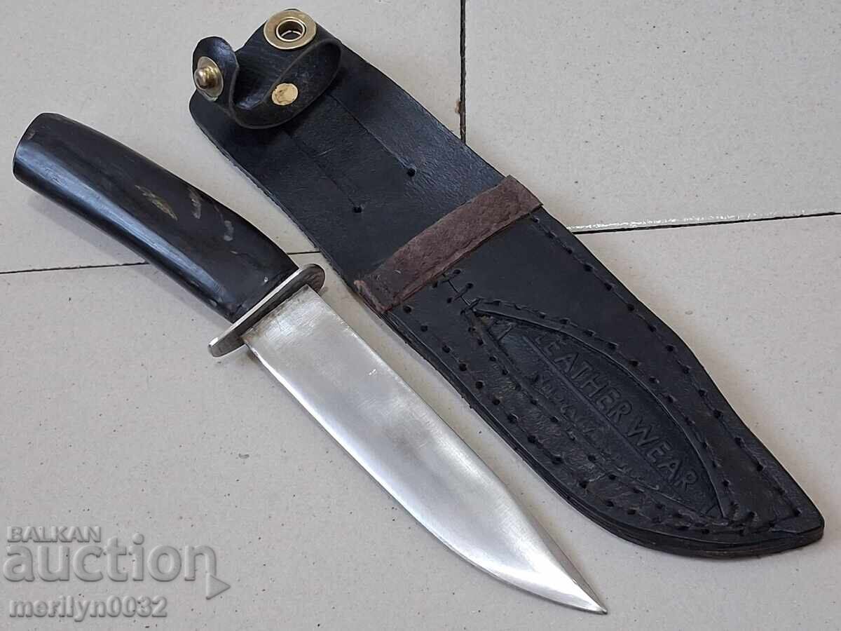 Delivery of Hunting knife with a sheath, buffalo horn handle