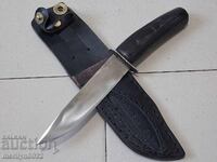 Hunting knife with a sheath, buffalo horn handle