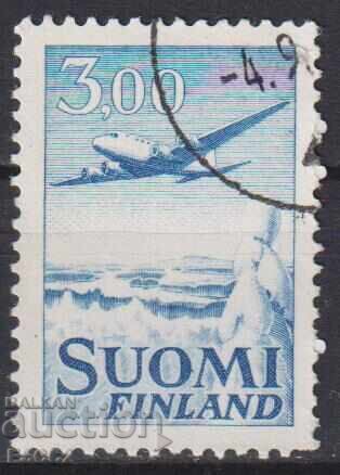 Stamped stamp Airplane 1958 from Finland