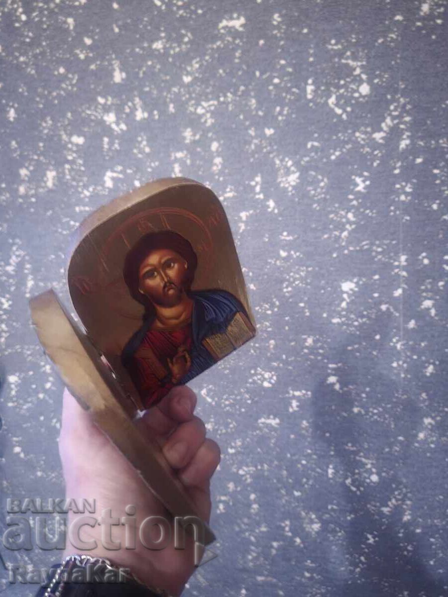 Πλακέτα με ξυλόγλυπτο εξωτερικά και δύο εικόνες εσωτερικά - 5