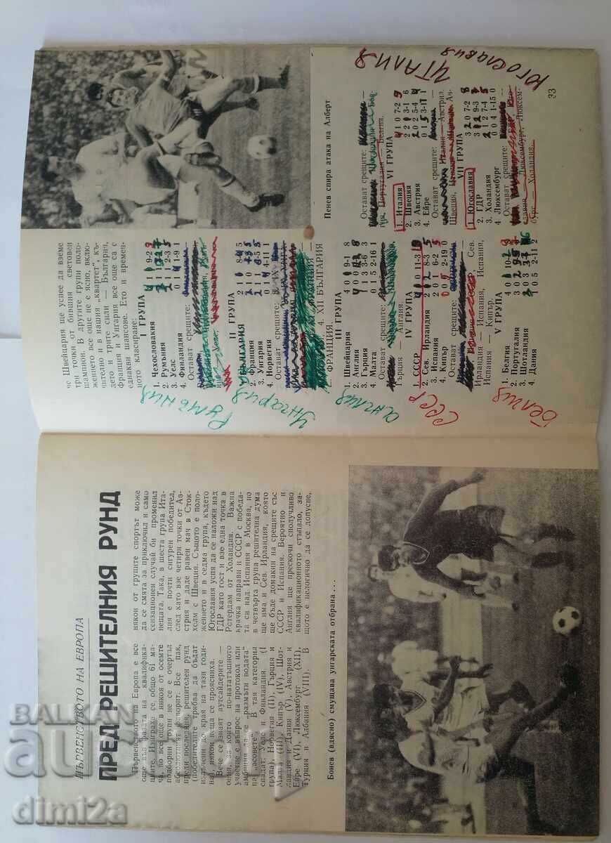 футболна програма БФС есен 1971 с цена 20.00 лв. | € 10.23