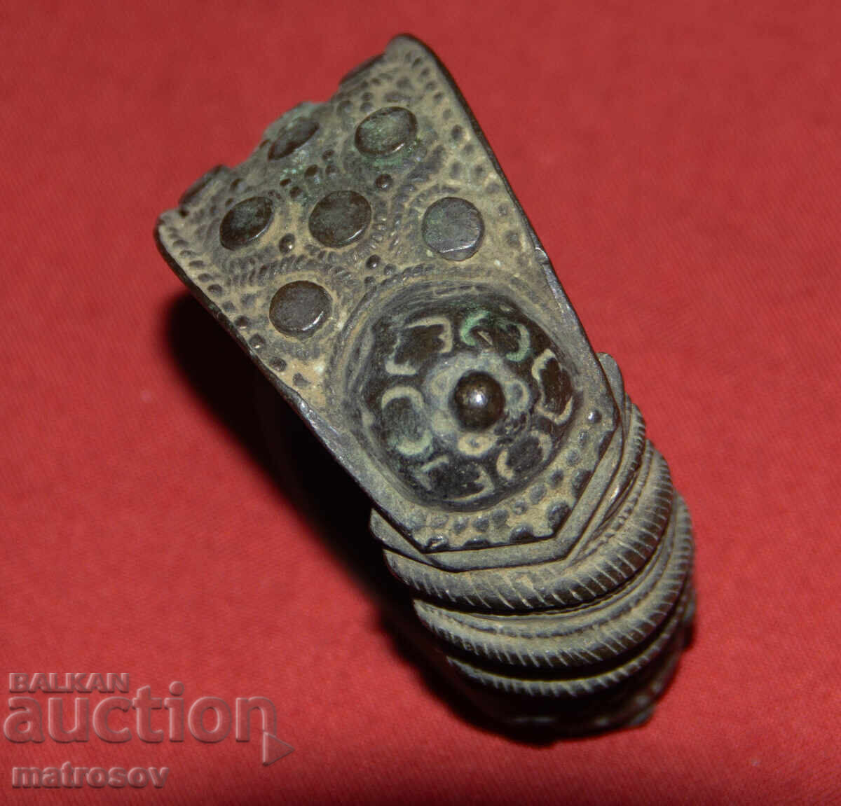 Brățară veche tradițională din bronz, bijuterie, cataramă - 7