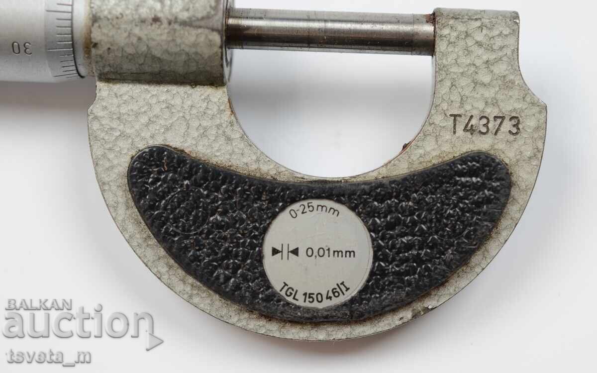 Auction  Micrometer 0.01mm / 0 - 25mm - GDR DDR