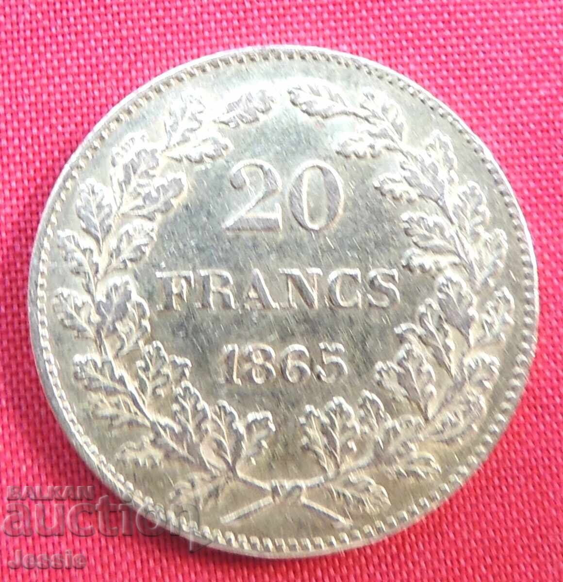 20 Francs 1865 Belgium (Gold) 20 Francs 1865 Belgium (Gold)