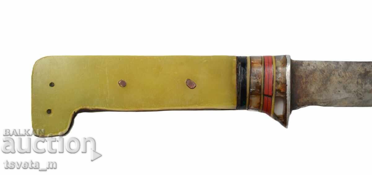 Cuțit vechi mare cu teacă - 5