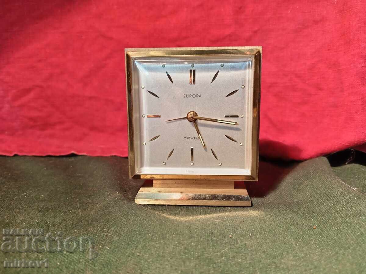 German Bronze Alarm Clock EUROPA