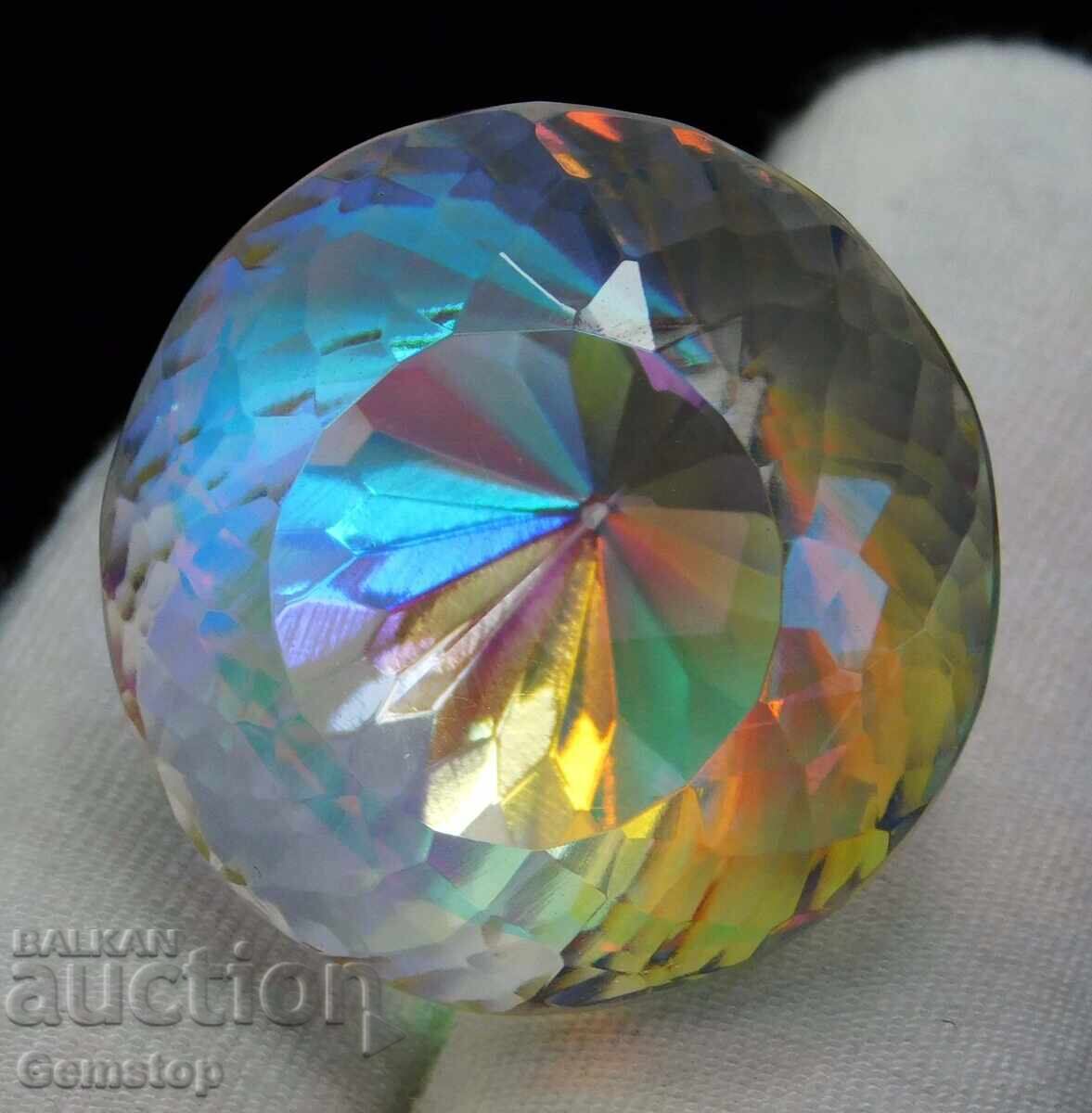 BZC! 72.85 ct Natural Mystic Topaz Round Cert. AGL from 1st! with price 23.22 BGN | € 11.87 BZC! 72.85 ct Natural Mystic Topaz Round Cert. AGL from 1st! with price 23.22 BGN | € 11.87