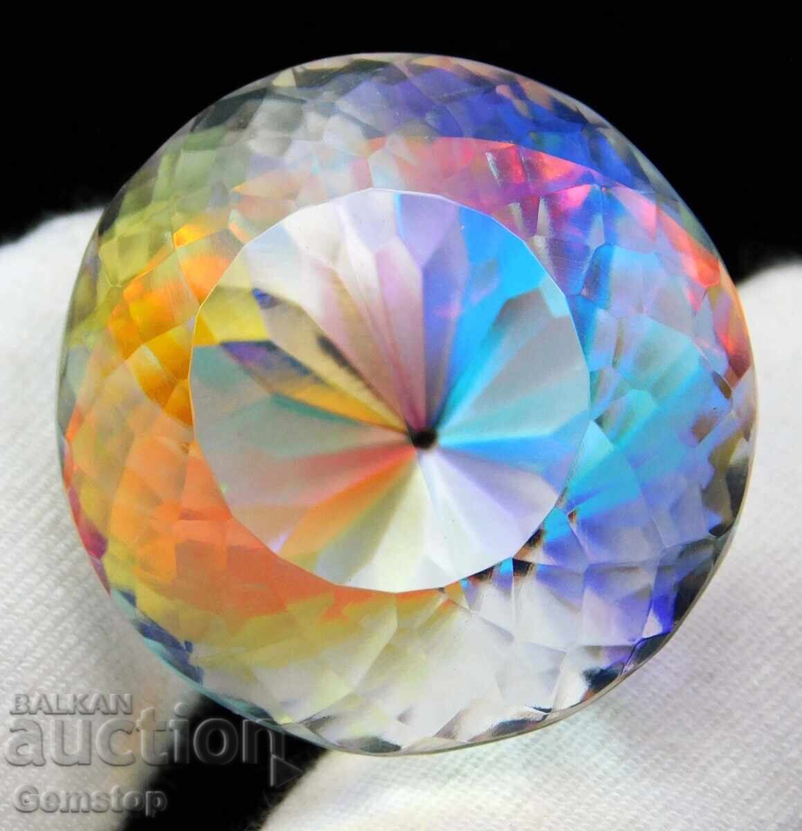 Auction BZC! 72.85 ct Natural Mystic Topaz Round Cert. AGL from 1st! Auction BZC! 72.85 ct Natural Mystic Topaz Round Cert. AGL from 1st!