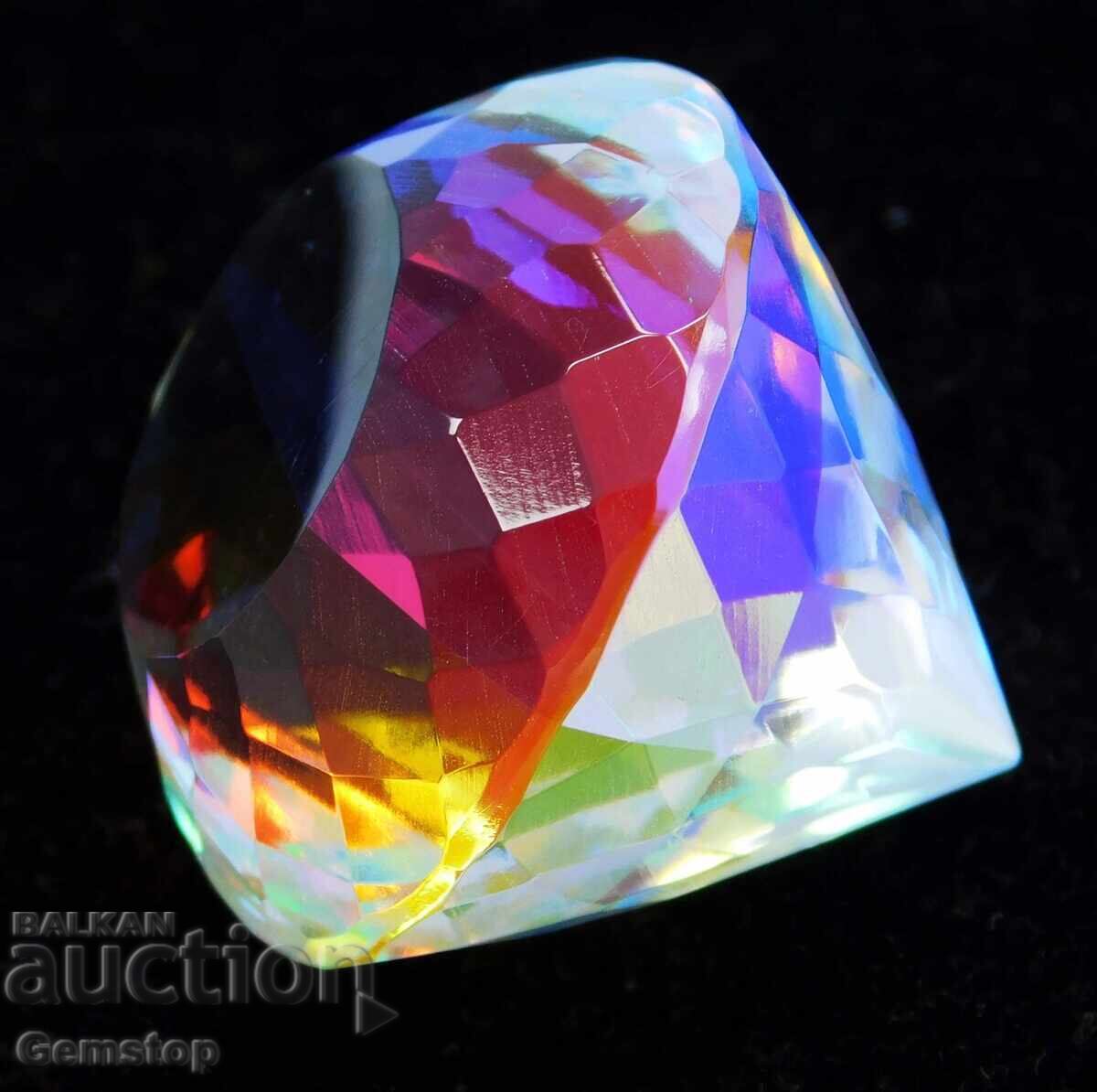 Delivery of BZC! 72.85 ct Natural Mystic Topaz Round Cert. AGL from 1st! Delivery of BZC! 72.85 ct Natural Mystic Topaz Round Cert. AGL from 1st!