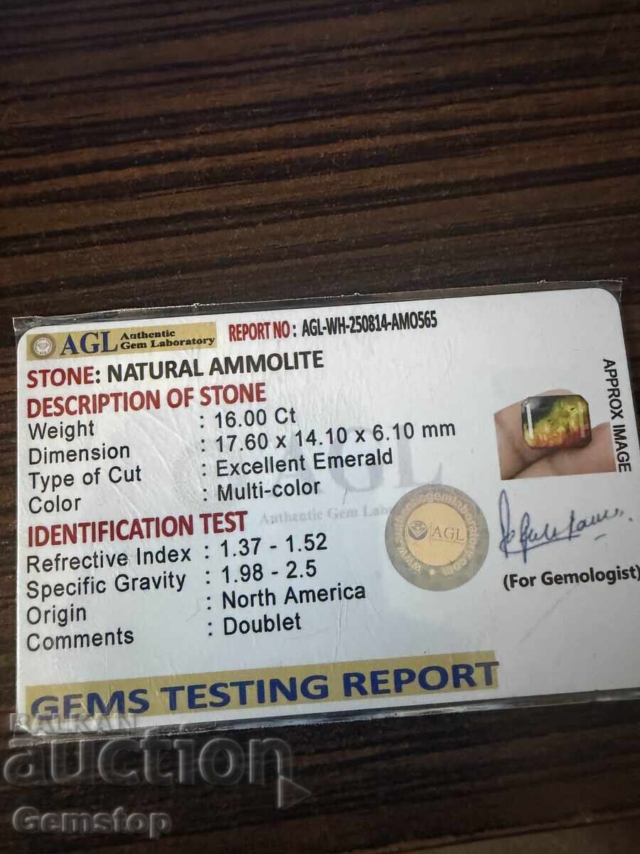 ΒΖΤ! 16.00 ct φυσικό αμολίτη σμαράγδι πιστοποιημένο. AGL από 1$! - 5 ΒΖΤ! 16.00 ct φυσικό αμολίτη σμαράγδι πιστοποιημένο. AGL από 1$! - 5