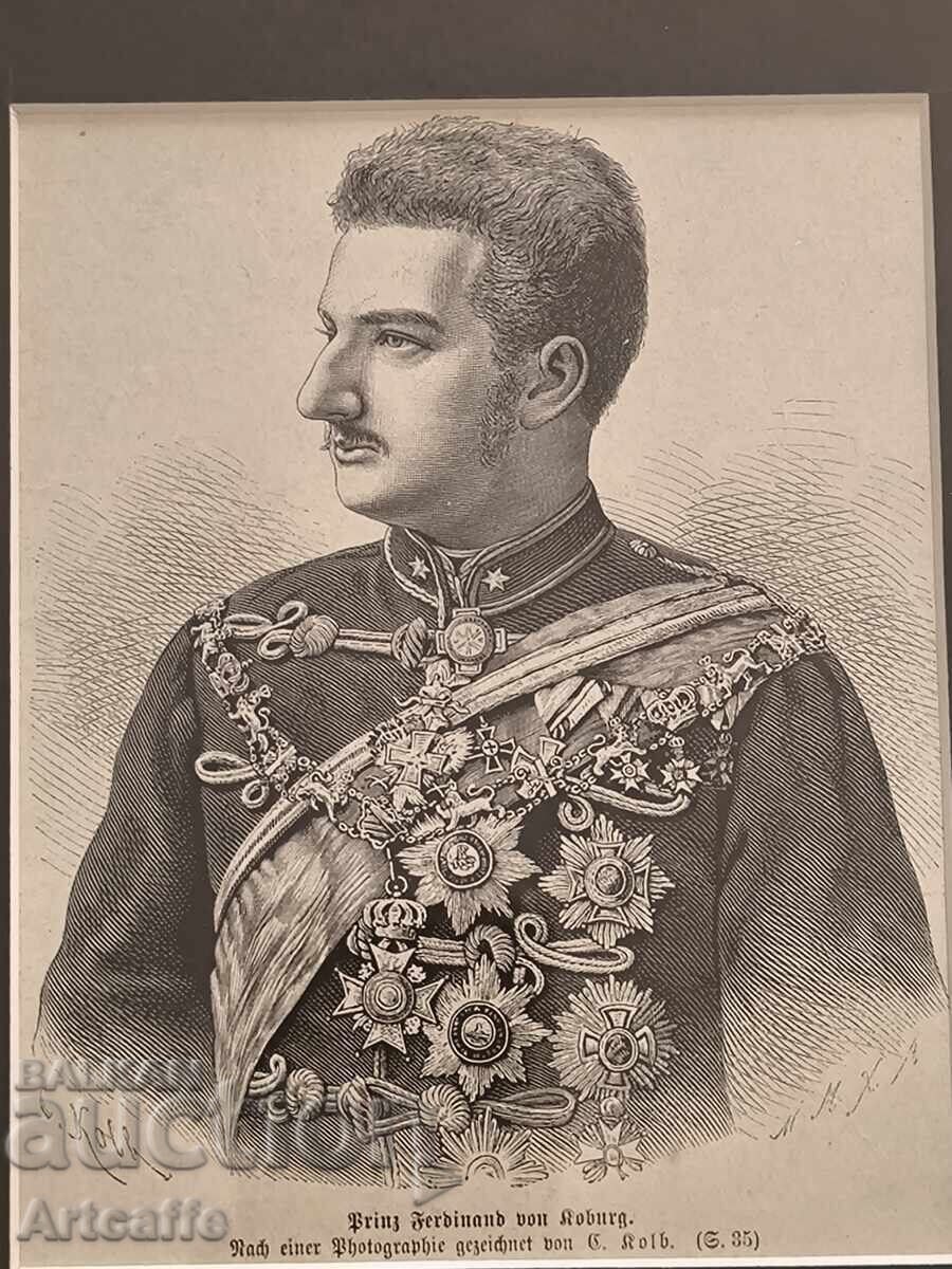 Πρίγκιπας Φερδινάνδος της Σαξονίας-Κόμπουργκ και Γκότα - πορτρέτο ξυλογραφία 1888 - 5 Πρίγκιπας Φερδινάνδος της Σαξονίας-Κόμπουργκ και Γκότα - πορτρέτο ξυλογραφία 1888 - 5