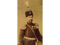 Major Stoyan Botusharov, Cardboard Photo, Late 19th Century, Saber