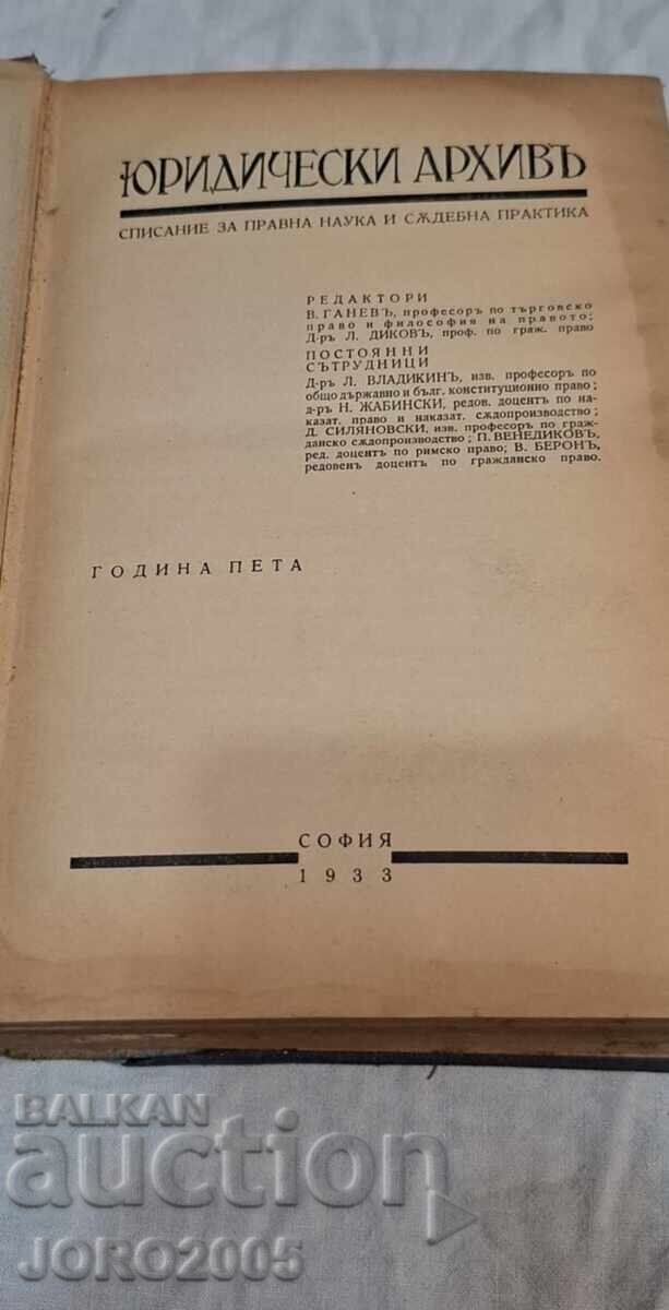 Legal Archive 1933-1934 Legal Archive 1933-1934