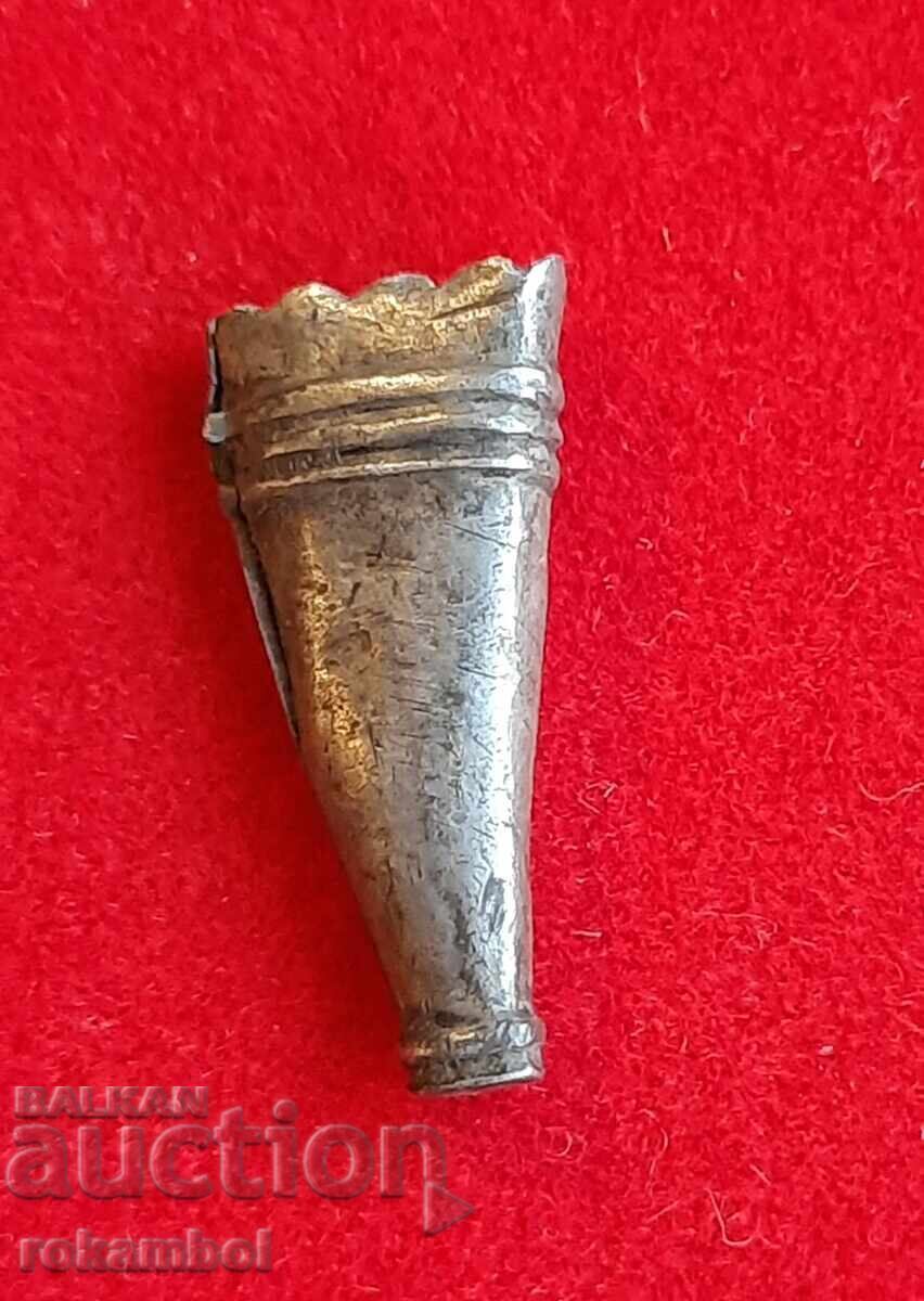 Стар сребърен накрайник от нож каракулак