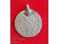 Monedă veche de argint pentru bijuterii