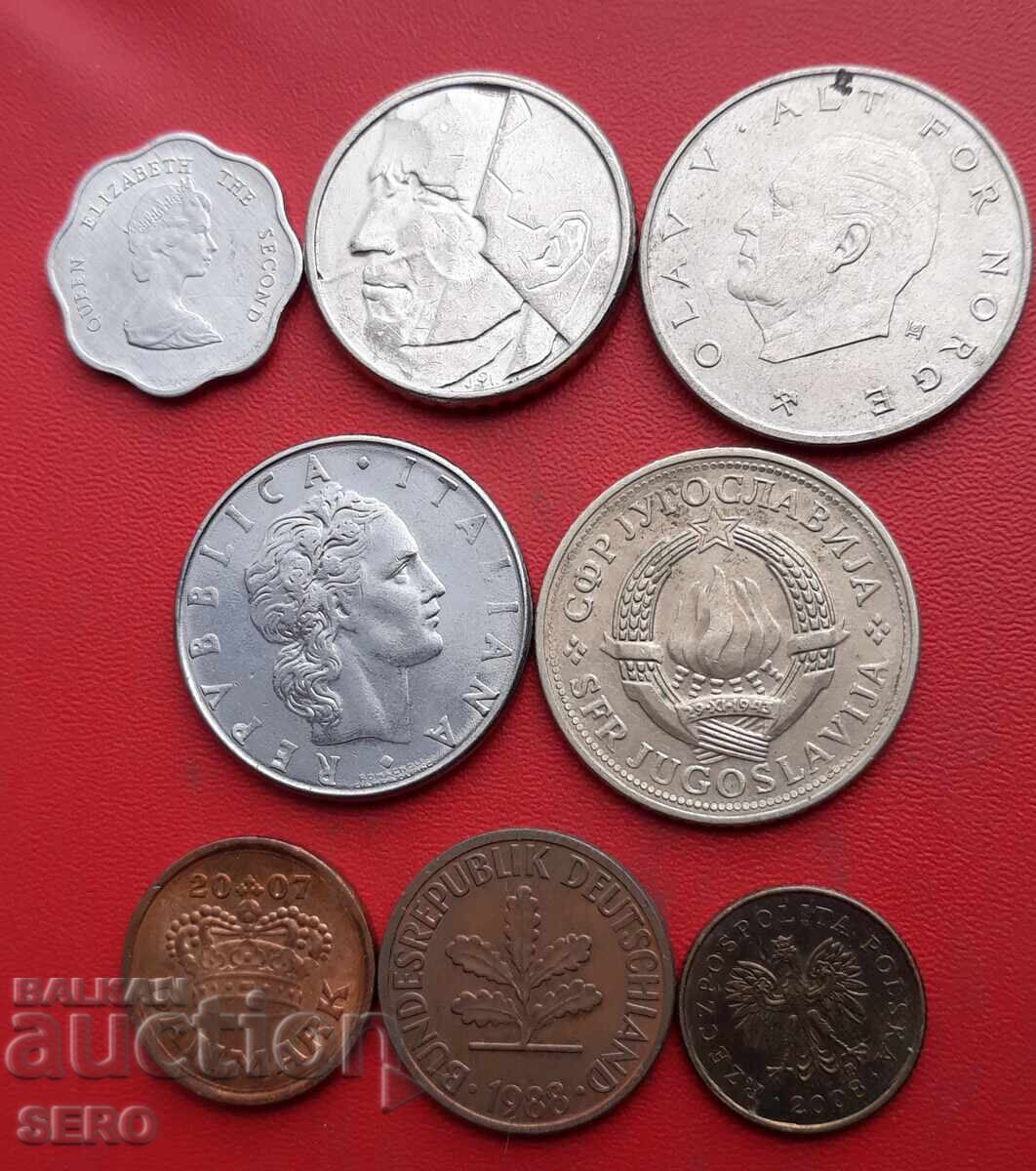 Mixed lot of 8 coins with price 1.01 BGN | € 0.52 Mixed lot of 8 coins with price 1.01 BGN | € 0.52
