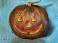 Oil painting - Pumpkin for Halloween - Anton Yordanov