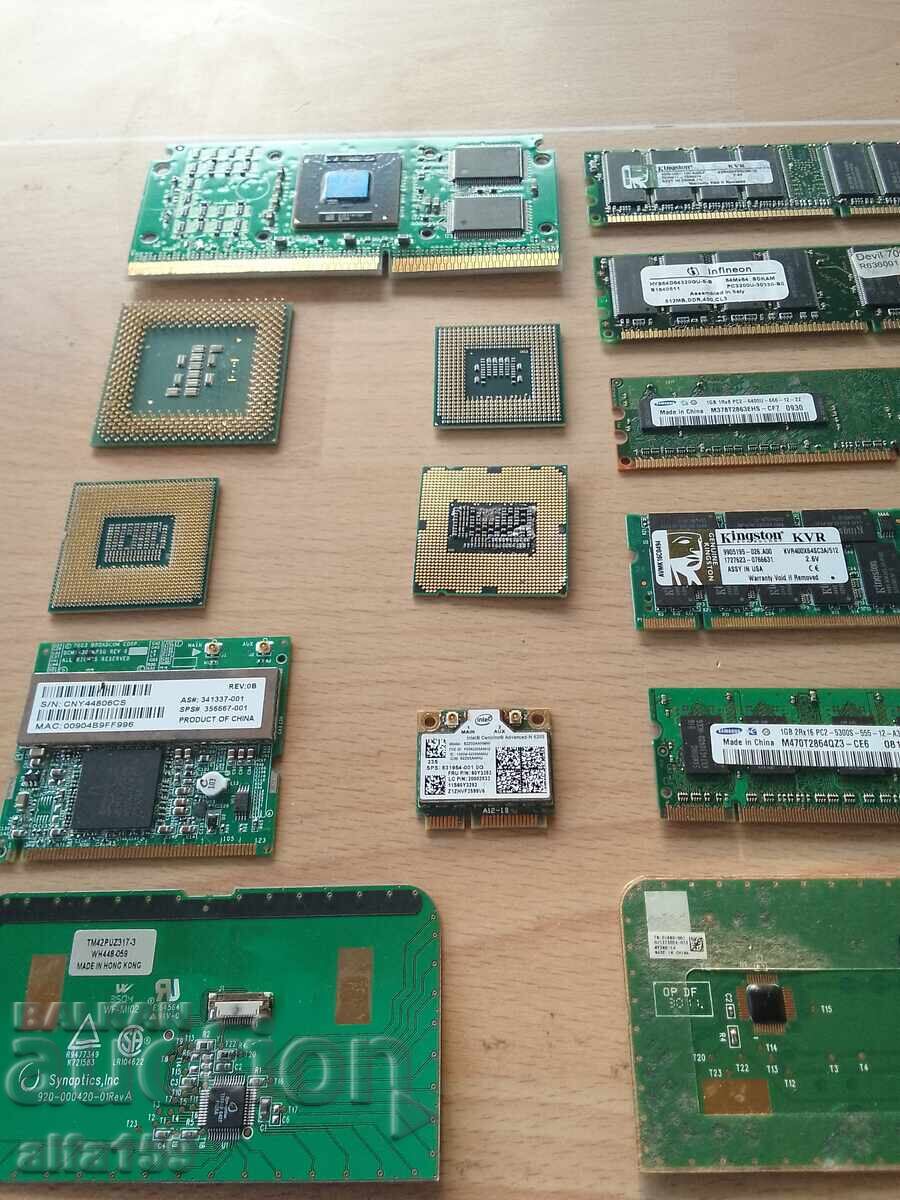 Lot of processors, ram and cards for electronic scrap with price 35.00 BGN | € 17.90
