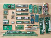 Lot of processors, ram and cards for electronic scrap