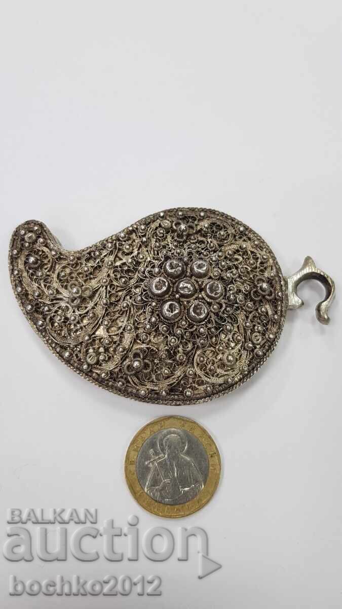 Jumătate de pafta din argint de înaltă calitate, filigran - secolul al XIX-lea - 7