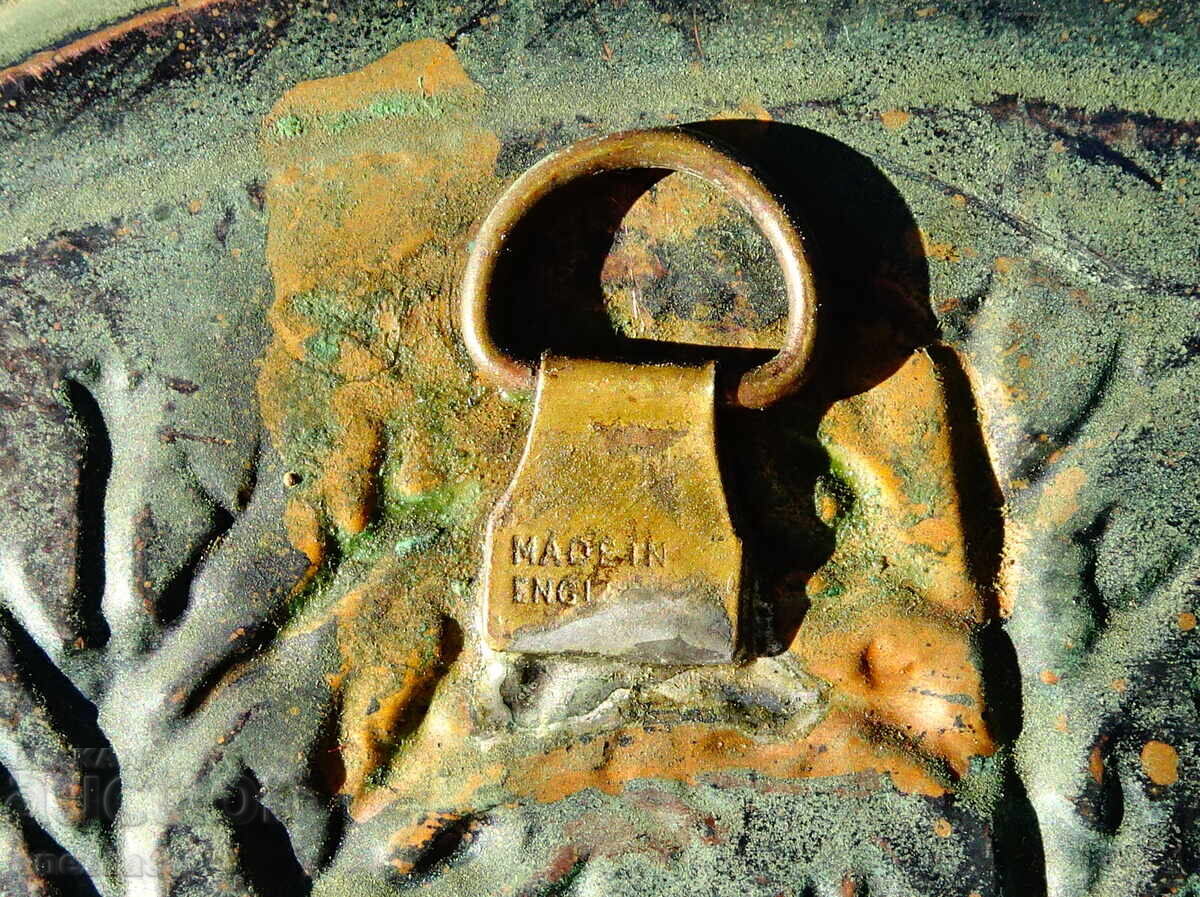 Медно пано,чиния с релефна ловна сцена Лов на лисици. - 6 Медно пано,чиния с релефна ловна сцена Лов на лисици. - 6