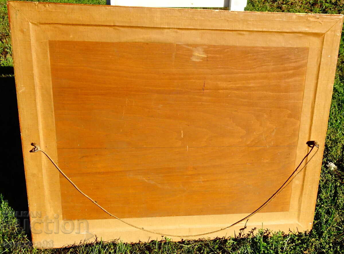 Veche pictură în ulei, Cerb, Căprioare, Câștigător, Semnătură - 6