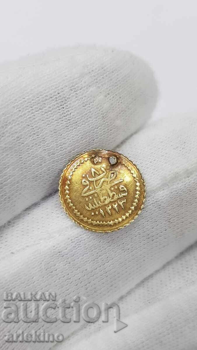 Old Turkish, Ottoman gold coin, 14 karat with price 90.00 BGN | € 46.02