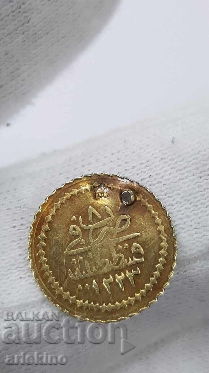 Auction  Old Turkish, Ottoman gold coin, 14 karat