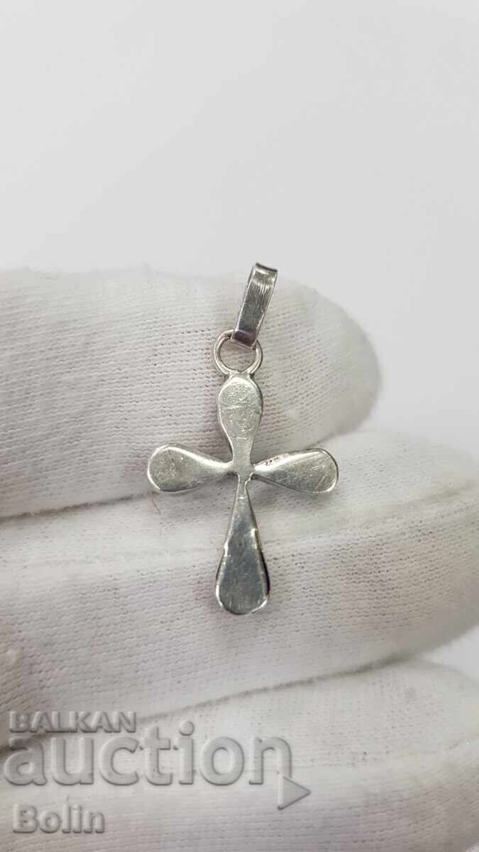 Ασημένιος συλλεκτικός σταυρός με μπλε σμάλτο Ευρώπη - 5