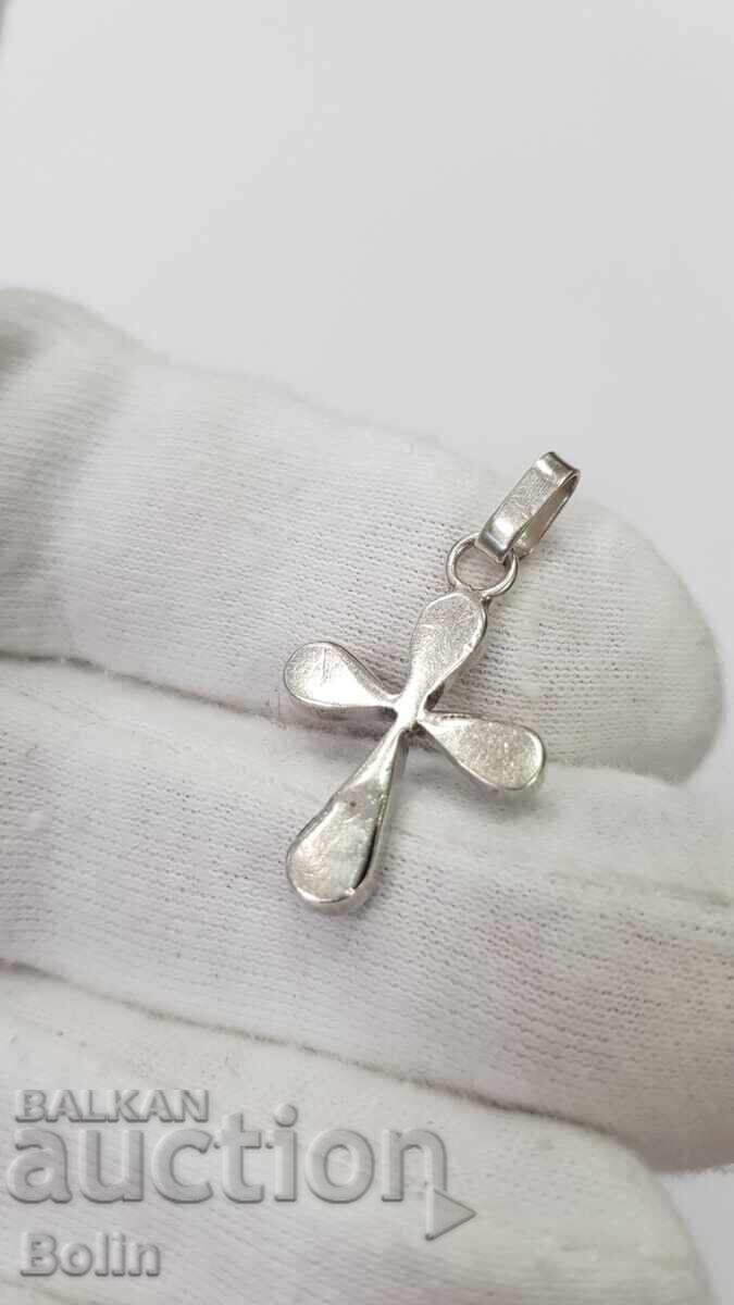 Ασημένιος συλλεκτικός σταυρός με μπλε σμάλτο Ευρώπη - 6