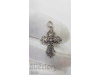 Σπάνιος ασημένιος σταυρός με ανοιγόμενο σχέδιο και ζιργκόν Ευρώπη