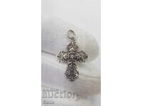 Σπάνιος ασημένιος σταυρός με ανοιγόμενο σχέδιο και ζιργκόν Ευρώπη