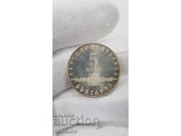 Redka ασημένια αναμνηστική νομίσματος 5 lv Σλαβική γραφή 1963