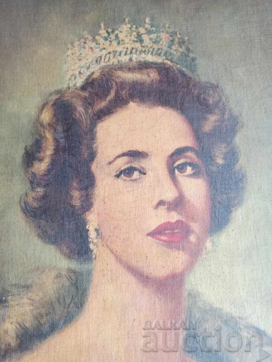 Auction  Original portrait of Queen Fabiola of Belgium