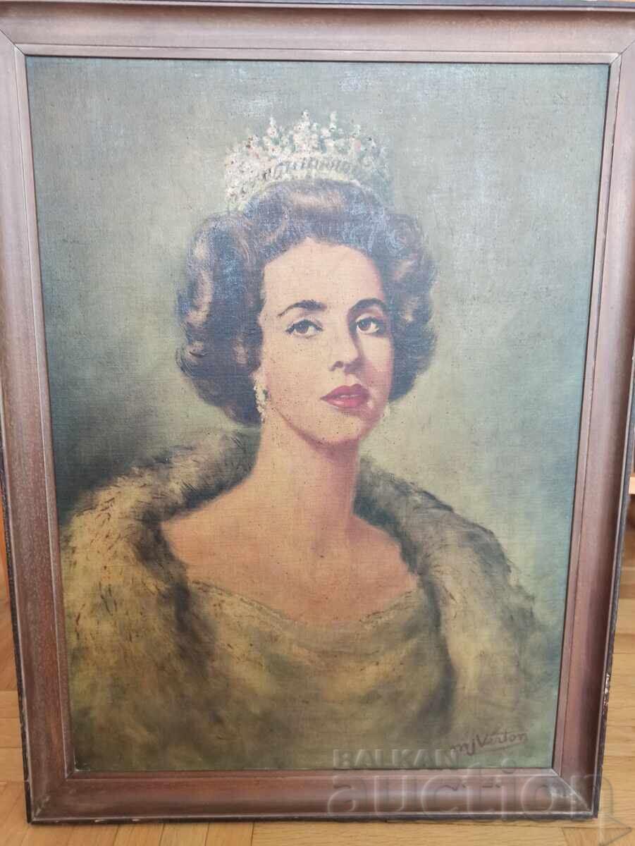 Original portrait of Queen Fabiola of Belgium