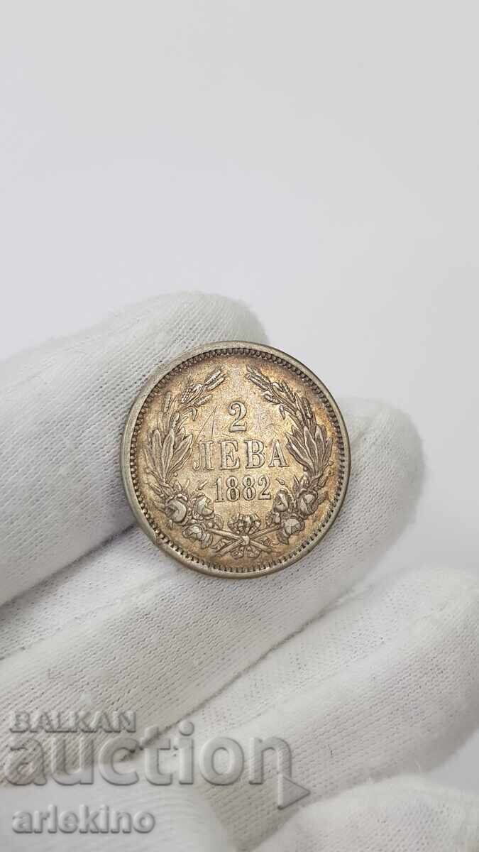Bulgarian Princely Silver Coin 2 Leva 1882 - 6 Bulgarian Princely Silver Coin 2 Leva 1882 - 6