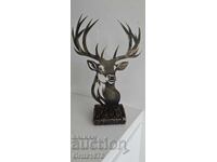 Metal deer on wooden base - 31cm / 20cm