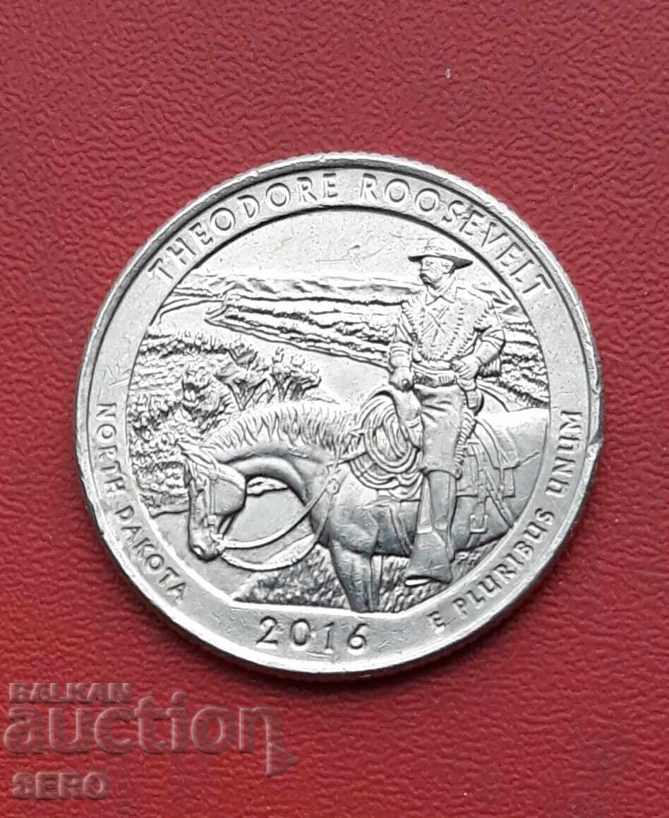 ΗΠΑ - 1/4 δολάριο 2016 D - Ντένβερ - Πολιτεία Βόρεια Ντακότα - Ρούσβελτ ΗΠΑ - 1/4 δολάριο 2016 D - Ντένβερ - Πολιτεία Βόρεια Ντακότα - Ρούσβελτ