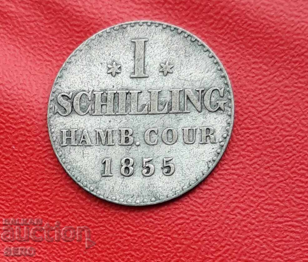 Germany - Hamburg - 1 Schilling 1855 - Silver Germany - Hamburg - 1 Schilling 1855 - Silver