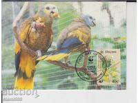 Ταχυδρομική κάρτα MAX FDC ΠΑΠΑΓΑΛΟΙ ΠΟΥΛΙΑ WWF