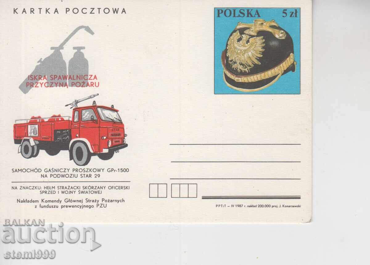 Postcard FDC FIRE TRUCK Postcard FDC FIRE TRUCK