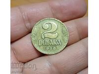 2 dinari Iugoslavia 1938
