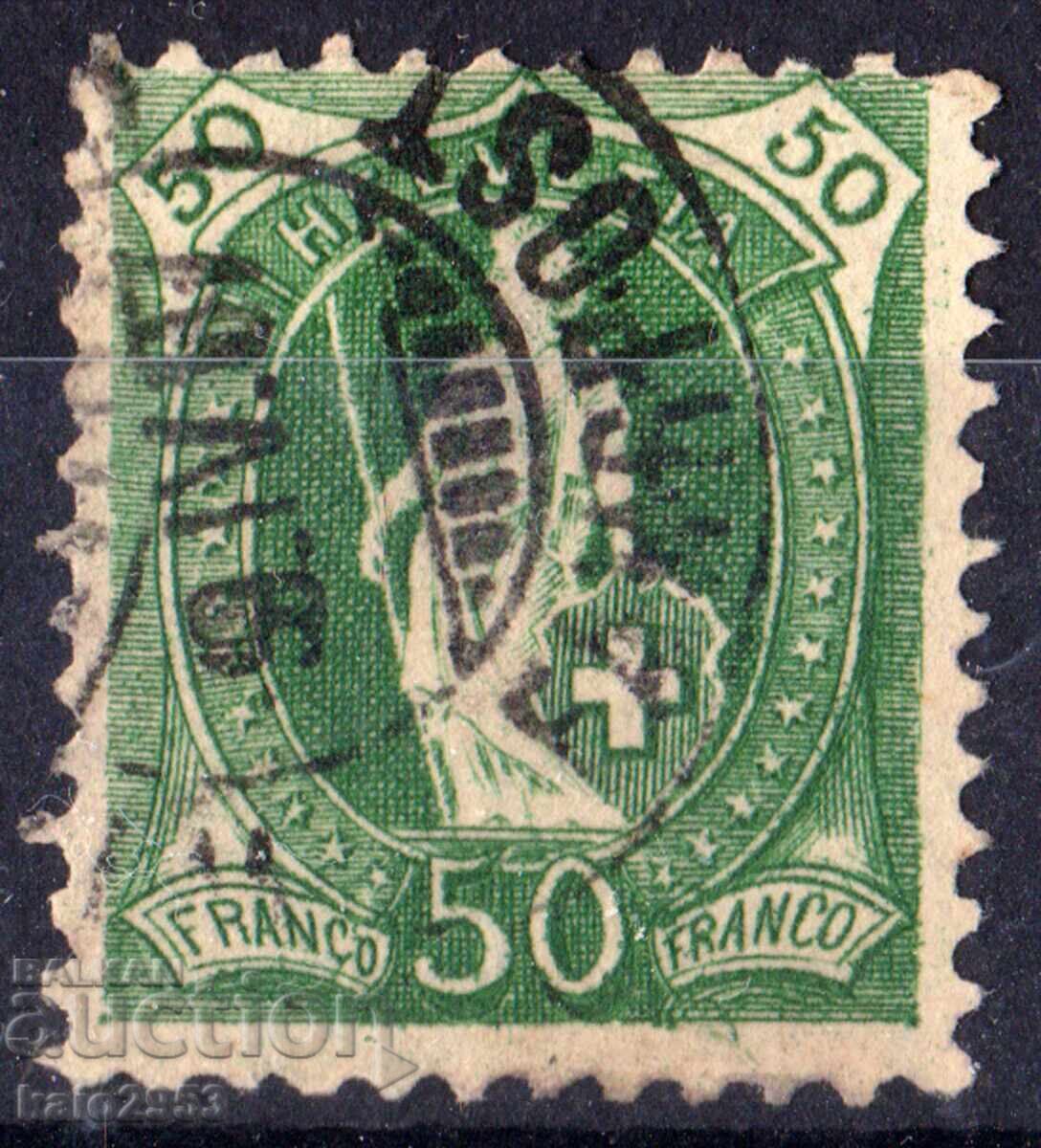 Elveția-1906-"Helveția în picioare"-Clasic, ștampilă