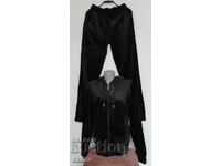 New women's tracksuit, black, with hood, 85% cotton