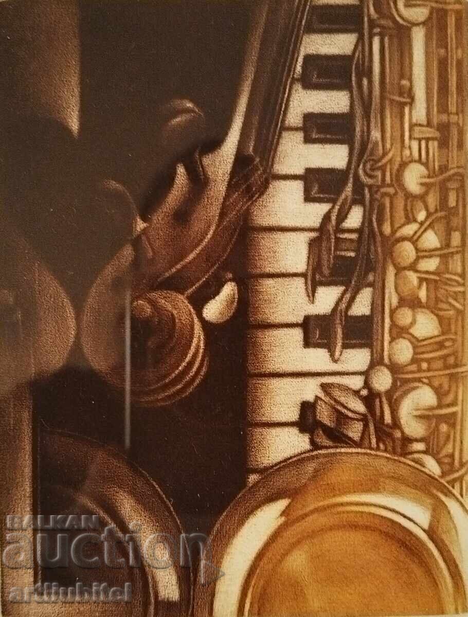 Hristo Kerin - painting "Just Jazz", 34x29 cm. Hristo Kerin - painting "Just Jazz", 34x29 cm.